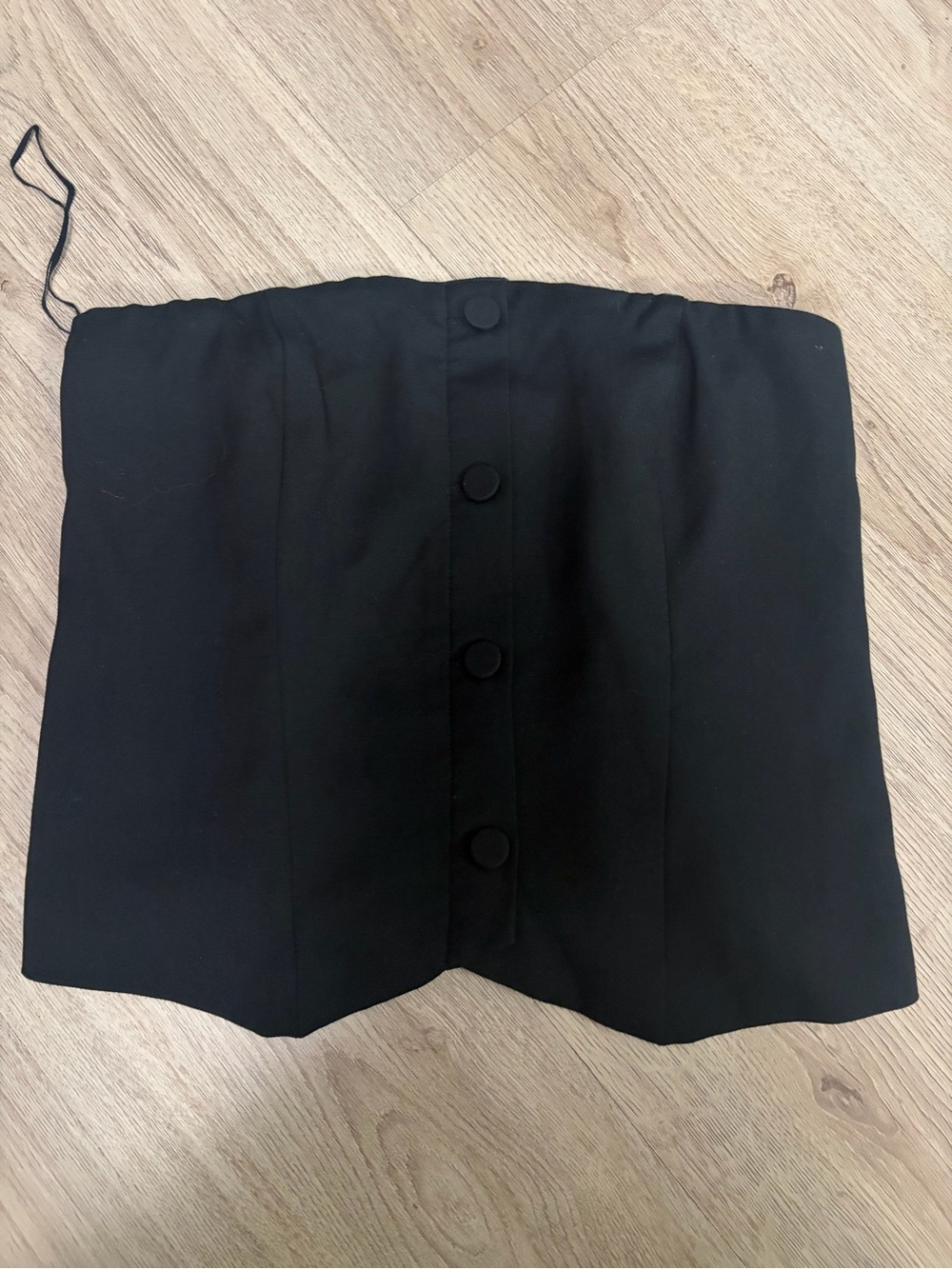 Black Button-Front Women’s Strapless top